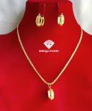 Mini Pattern Gold Plated Earrings & Pendant BJ