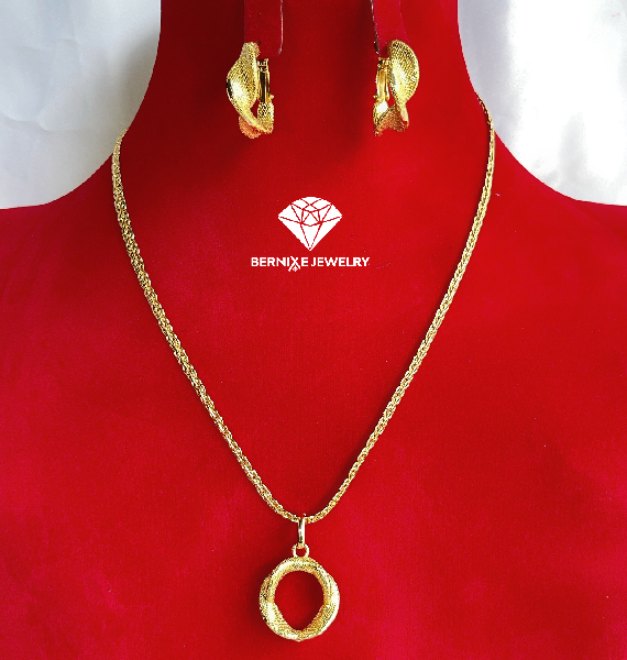 Spiral Gold Plated Earring & Pendant BJ