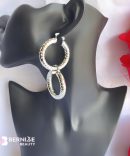 Silver Textured Round Hoop Earrings 5